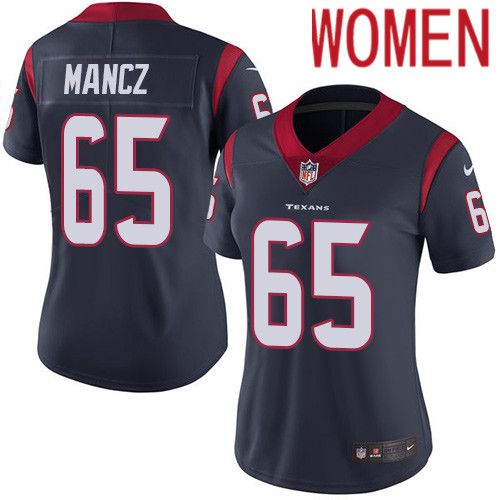 Women Houston Texans #65 Greg Mancz Navy Blue Nike Vapor Limited NFL Jersey